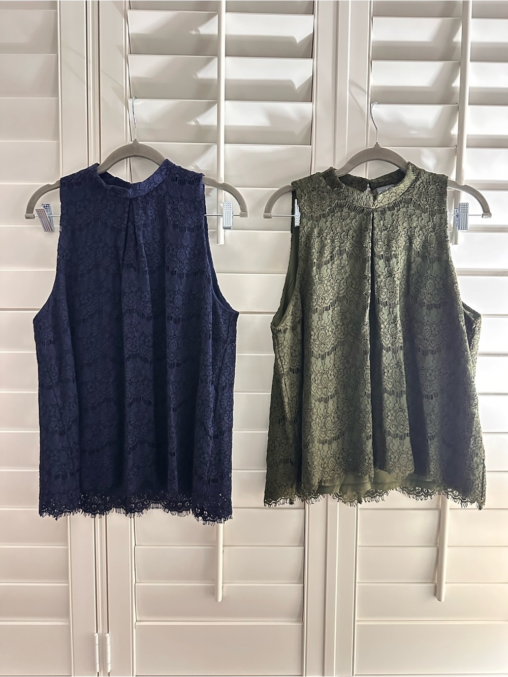 New York & Company Navy(nwot) and Olive(nwt) Lace Sleeveless top -
